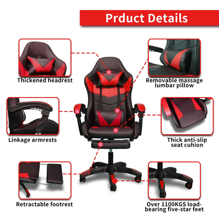 Gaming Bluetooth Chair - Red & Black