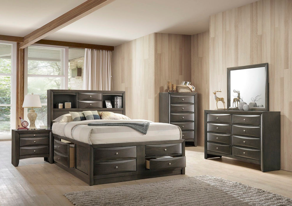 Emily - King 4 Piece Bedroom Set - Gray