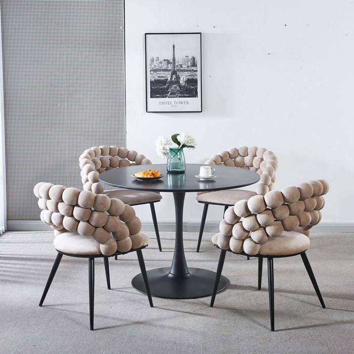 Modern Chair With Tube Legs, Soft Cushions And Comfortable Backrest