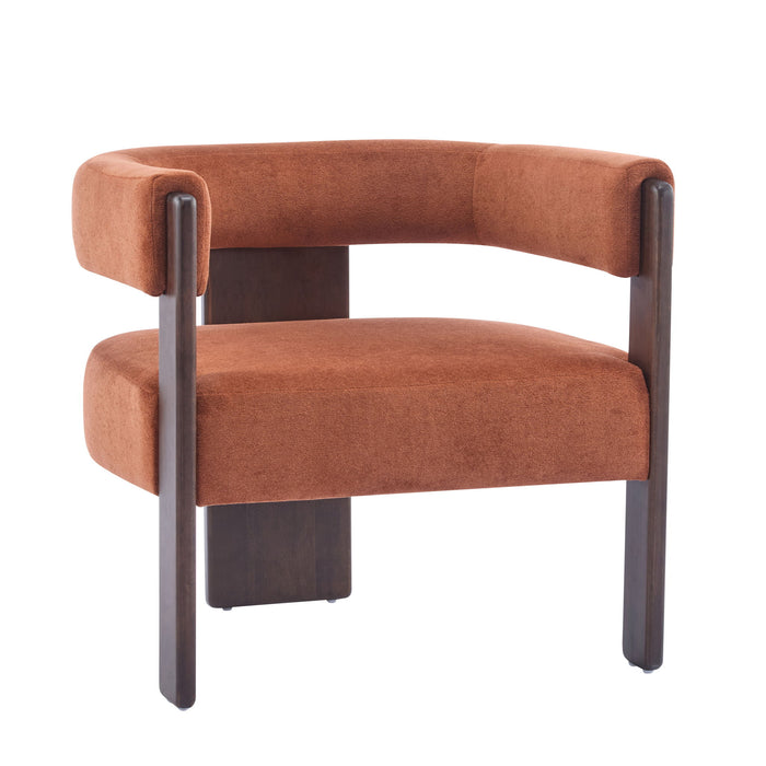 Modern Upholstered Accent Arm Chair With Barrel Back Design