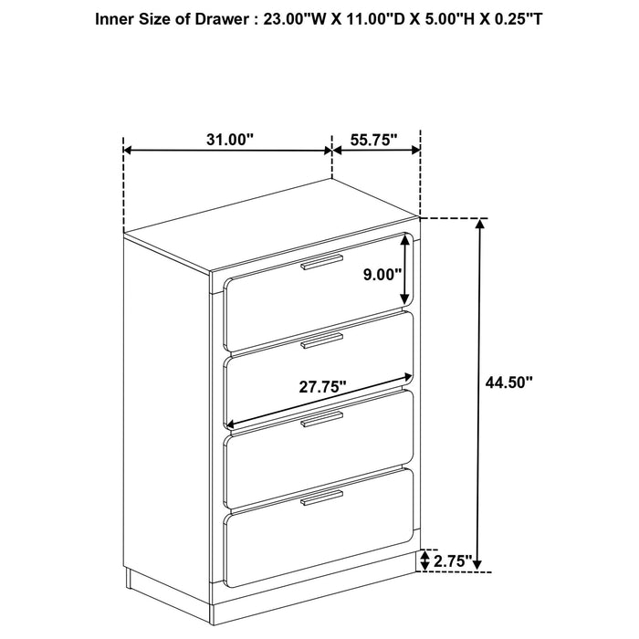Sophia - 4 Drawer Chest