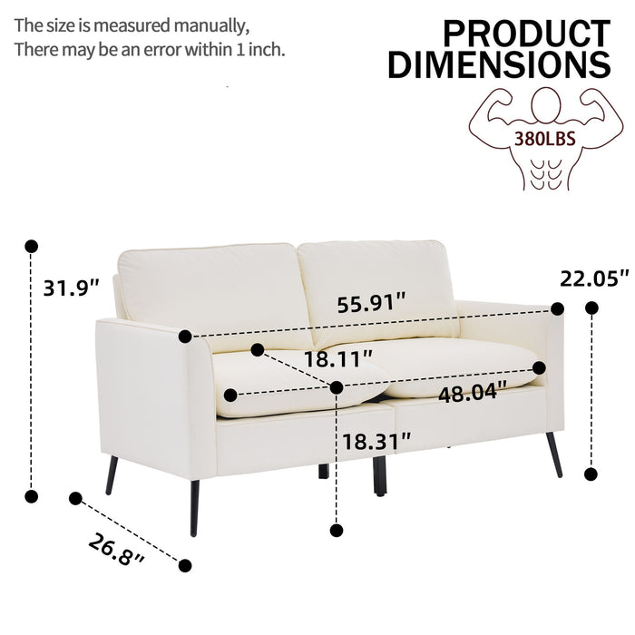 Upholstered Loveseat, For Living Room