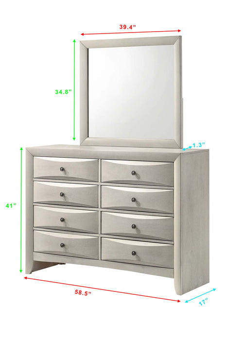 Emily - Dresser & Mirror - White