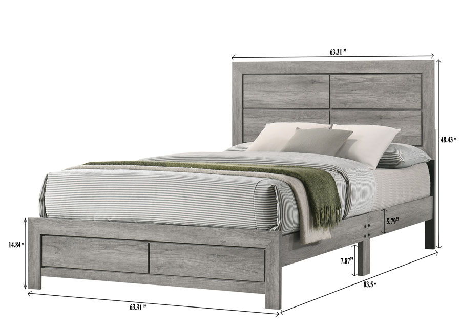 Hopkins - Queen 4 Piece Bedroom Set - Gray