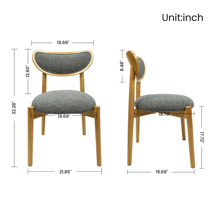 Upholstered Dining Chairs With Dual Post Back Support For Dining Room (Set of 2)