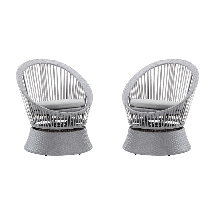 Modern Swivel Wicker Lounge Chair With Round Design