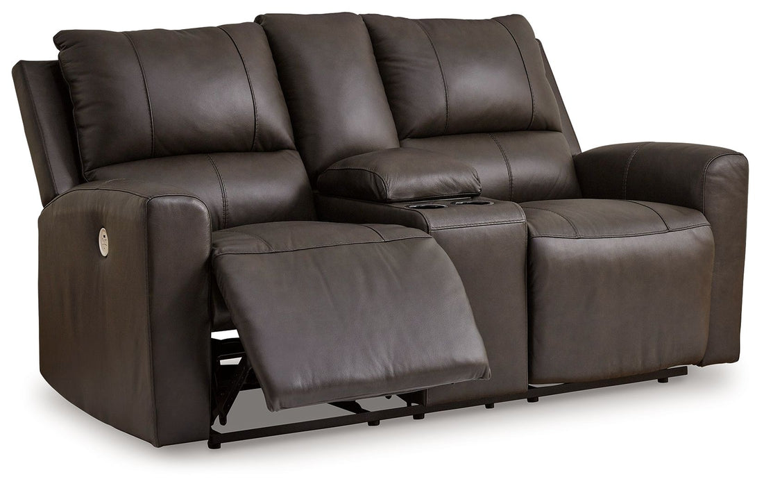Boxmere - Dbl Power Reclining Loveseat with Console - Storm