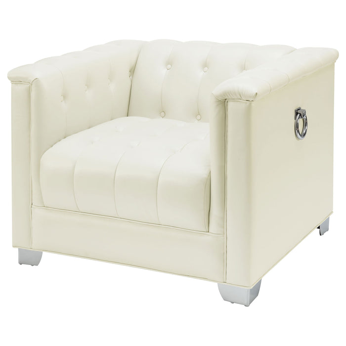 Earline - Upholstered Track Arm Accent Chair - White