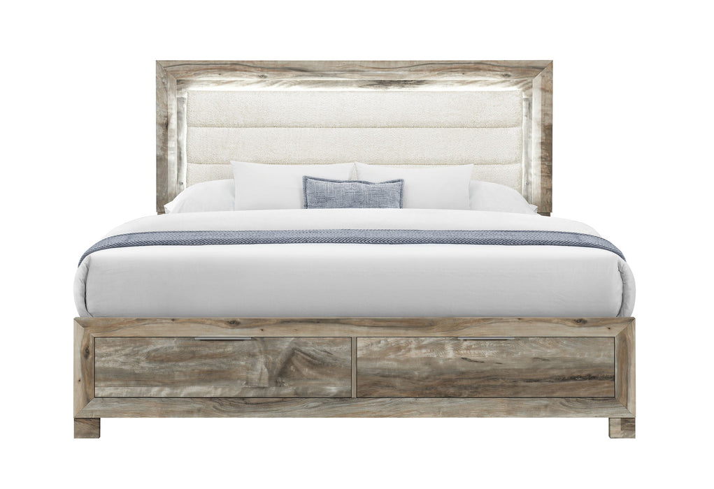 Callie - 5 Piece King Bedroom Set (Bed, Dresser & Mirror, Nightstand, Chest) - Brown