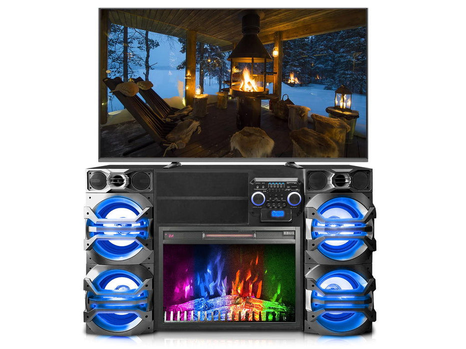 10,000 Watt Fireplace TV Stand - Black