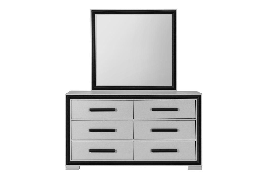 Amelia - 5 Piece Full Bedroom Set With LED, Cooler And Speaker - Black / Gray