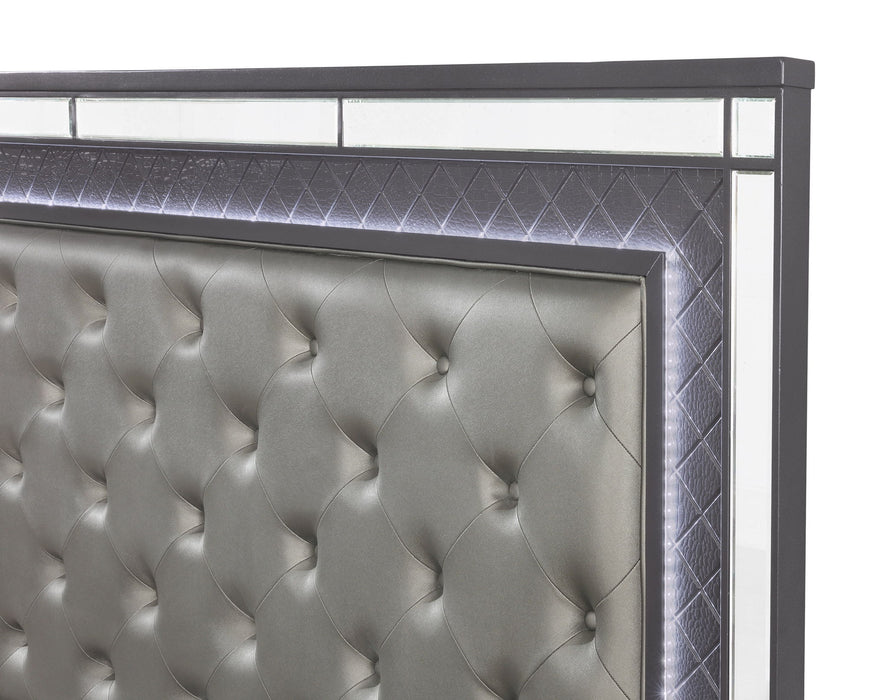 Refino - King 4 Piece Bedroom Set - Gunmetal