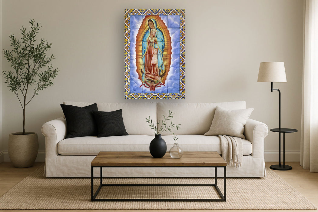 Tempered Glass With Foil - Virgin Mary - Blue