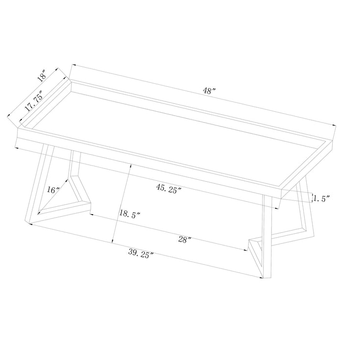 Upholstered Tufted Bench - Gray