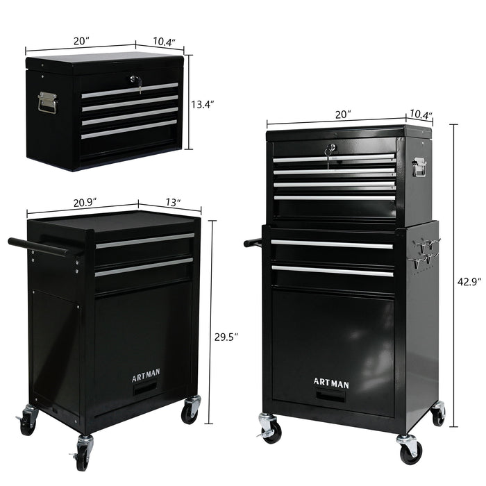 High Capacity Rolling Tool Chest With Wheels And Drawers, Storage Cabinet