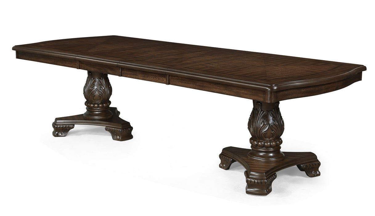 Kiera - 9 Piece Dining Room Set - Cherry Brown