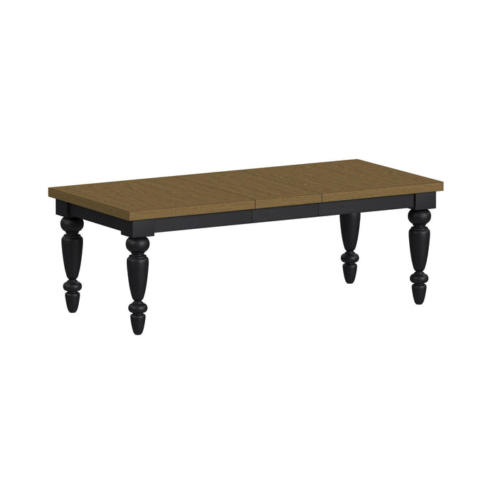 Heritage - Rectangular Dining Table With 18" Leaf - Oak Brown And Black