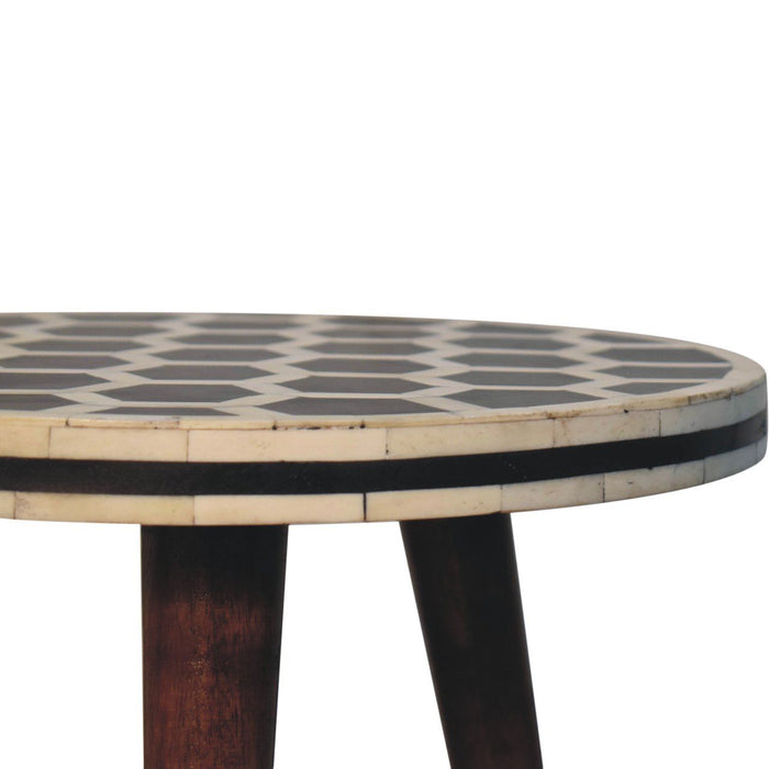 Inlay Bone Tripod Stool - Honey Caramel