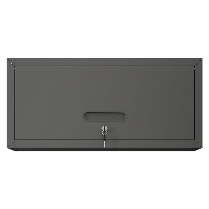 Heavy Duty, Metal Wall Mounted Tool Storage Cabinet Steel Metal Garage Storage Cabinet - Black / Gray
