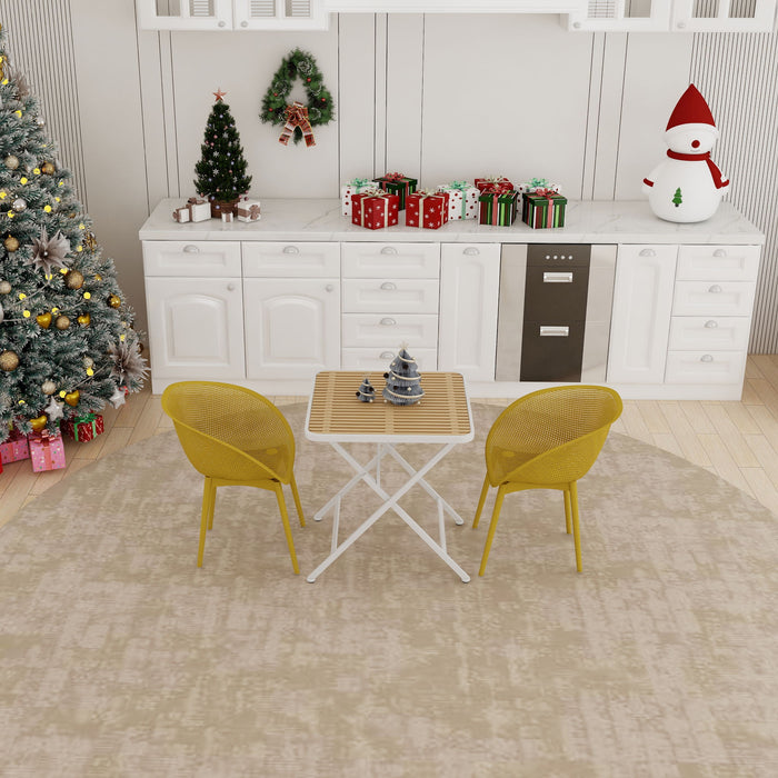 2 Pack Lounge Chair Set & Folding Square Table