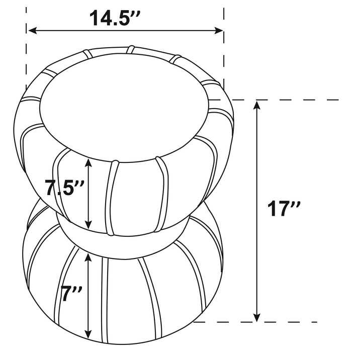 Round Upholstered Ottoman Pouf With Velvety Soft Upholstery