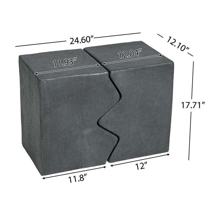 Rectangular Outdoor Indoor Accent Side Table (Set of 2)