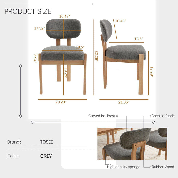 Dining Chairs With Ergonomic Backrest And Adjustable Feet (Set of 2)