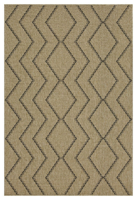 Earth - 5'3" X 7'3" Indoor, Outdoor Area Rug - Black, Natural