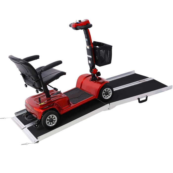 Portable And Foldable Wheelchair Ramp With Non Skid Surface