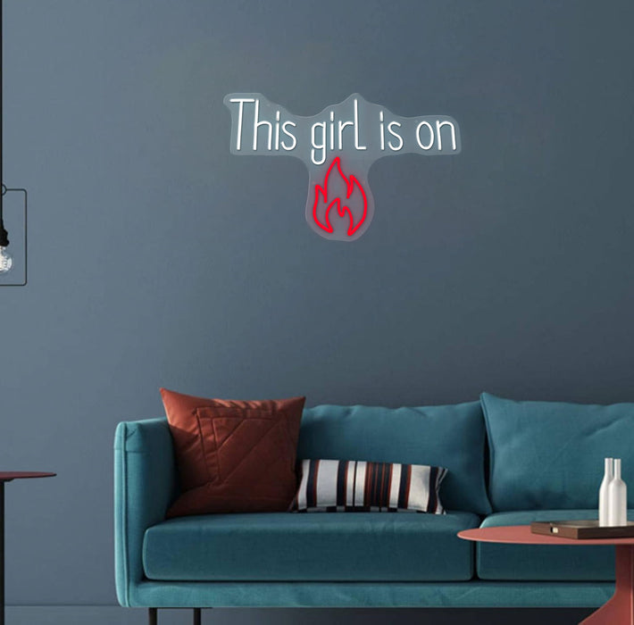 Neon This Girl Is On Fire - White