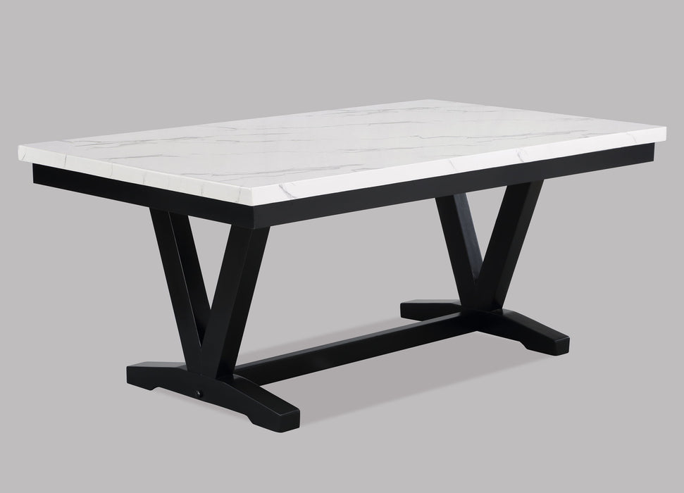 Tanner - 5 Piece Dining Room Set - White / Black