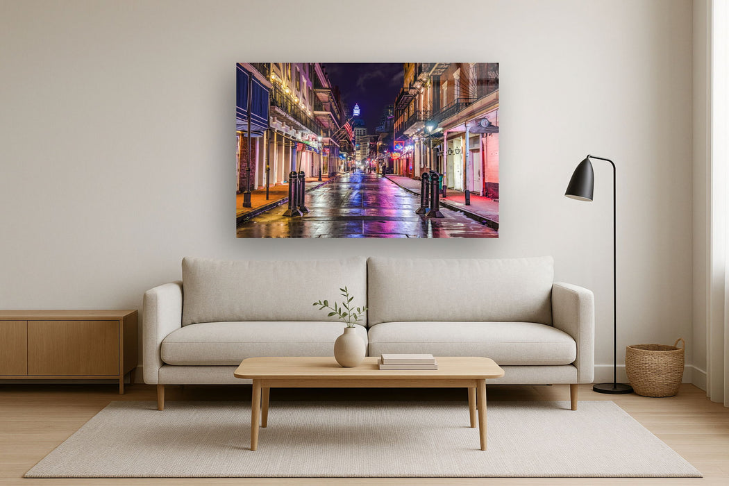 Tempered Glass With Foil - Bourbon Street New Orleans - Purple