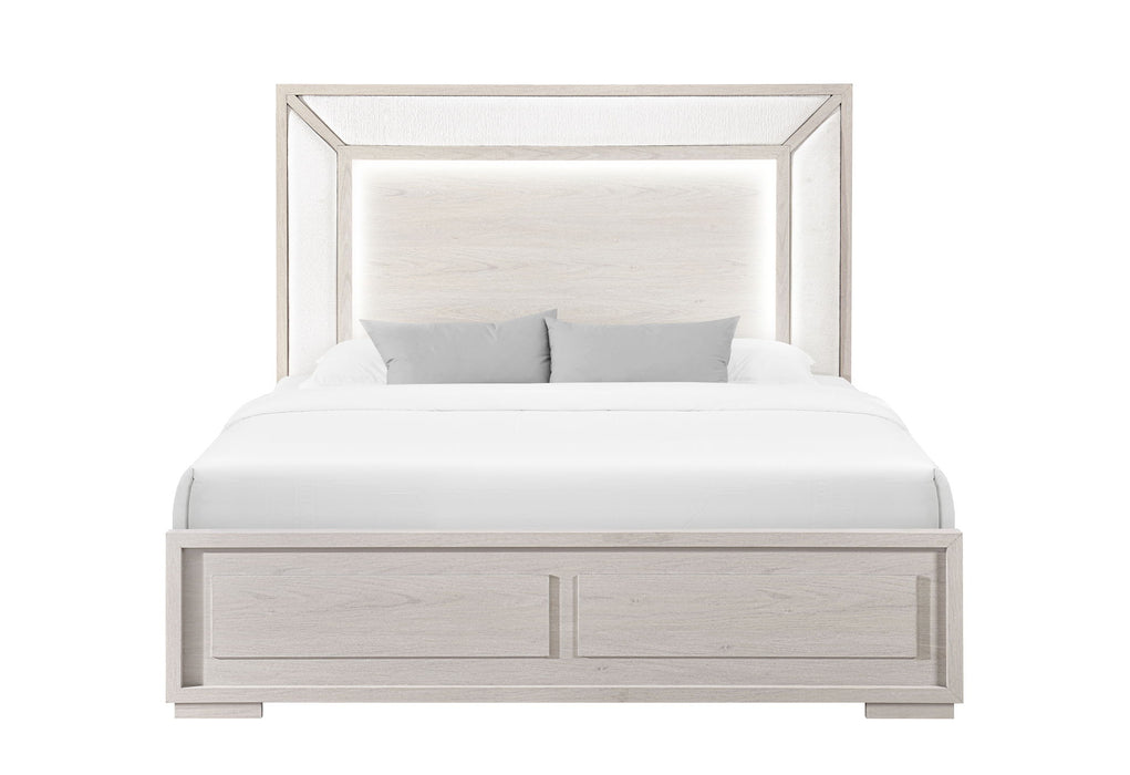 Clara - Full Bed With LED - Beige
