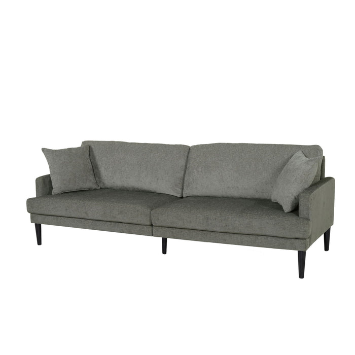 Contemporary 3 Seater Sofa With Plush Upholstery - Gray