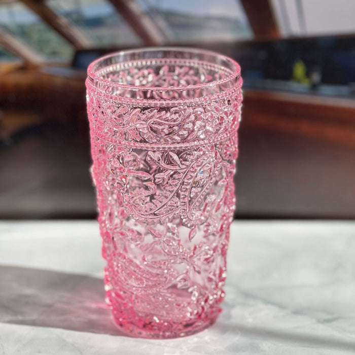 Paisley Style Acrylic Hi Ball Glasses (Set of 4)