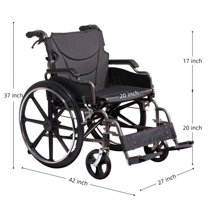 Heavy-Duty Manual Wheelchair For Adults With Double X Force Support