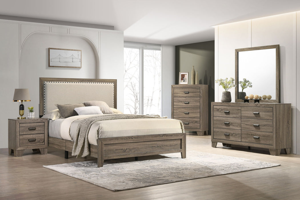 Millie - Twin Upholstery Bed In One Box - Warm Gray