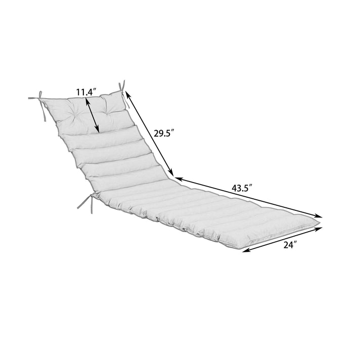2 Piece Outdoor Chaise Lounge Chair Cushion Set