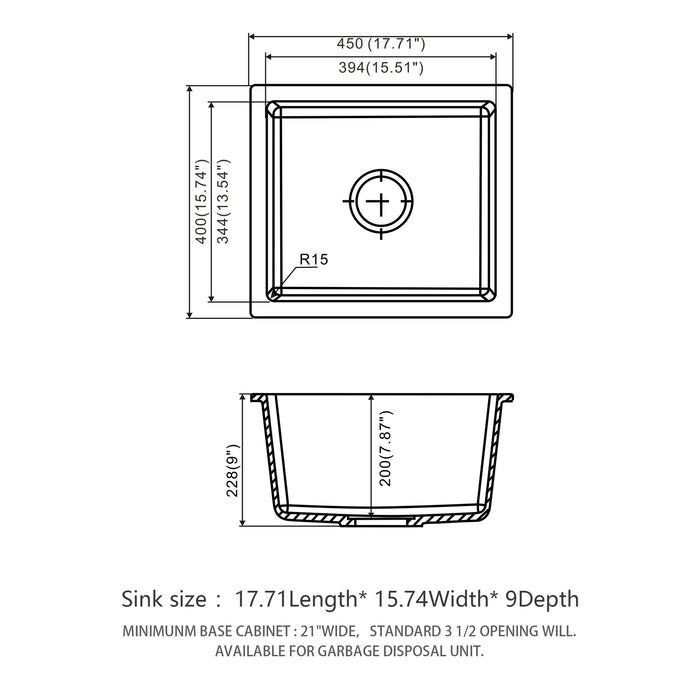 Modern Quartz Kitchen Sink Undermount Granite Composite
