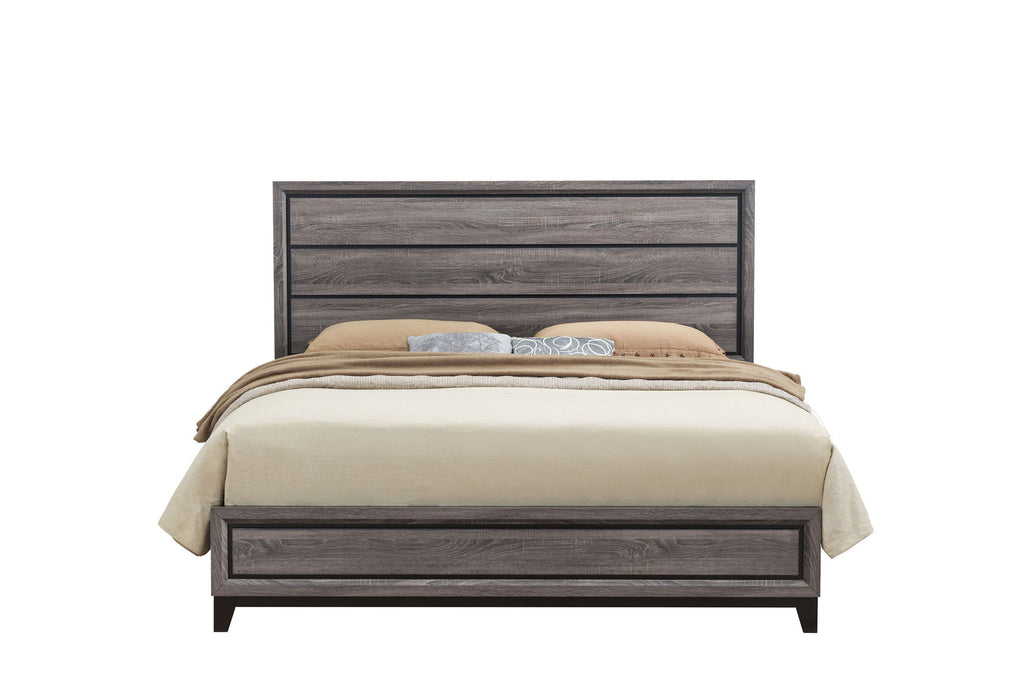 Kate - 4 Piece King Bedroom Set (King Bed, Dresser, Mirror, Nightstand) - Foil Gray