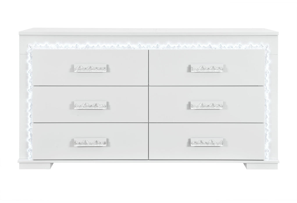 Naomi - 4 Piece Bedroom Set (Full Bed, Dresser, Mirror, Nightstand) - Silver Marble