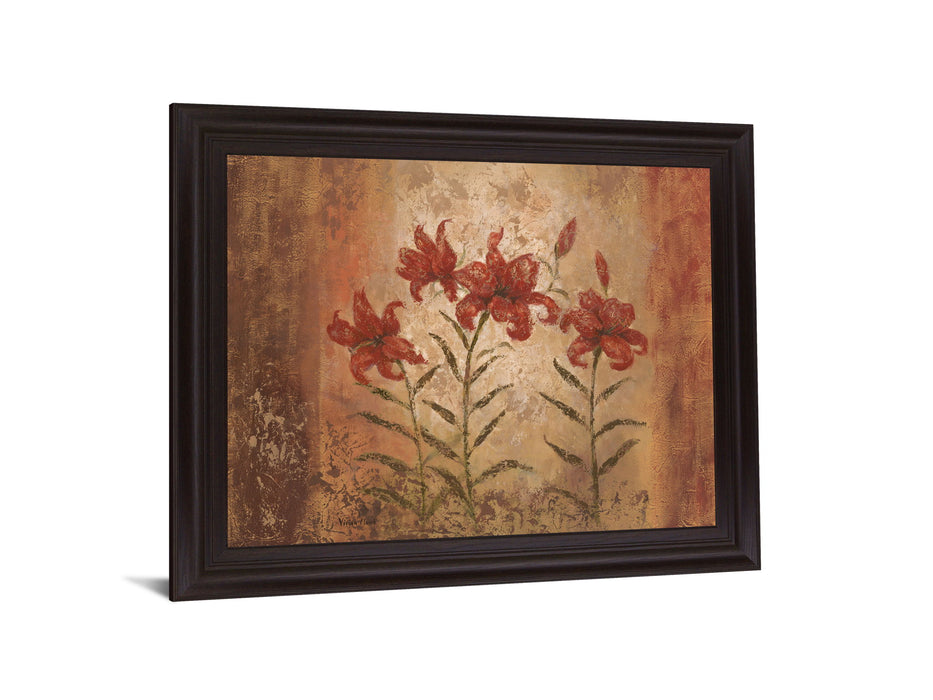 Amber Lily Trio - 28" x 34" Framed Wall Art