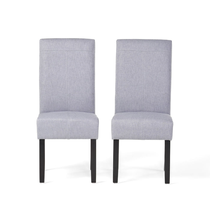 Amaranthine - Upholstered Dining Chair With High Back And Wood Legs (Set of 2) - Light Gray