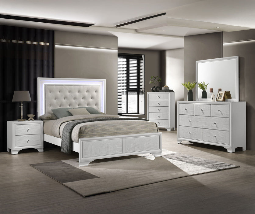 Lyssa - King 5 Piece Bedroom Set - Oat / Frost