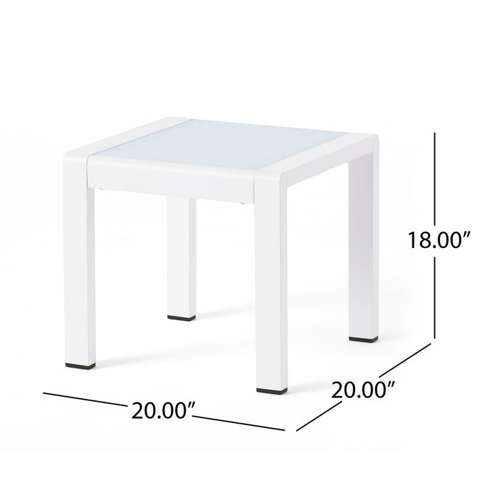 Cape Coral - Contemporary Side Table With Frosted Glass Top