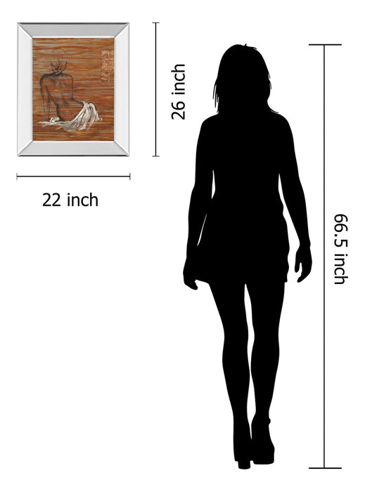 Maya By Saro - Mirror Framed Print Wall Art - Dark Brown