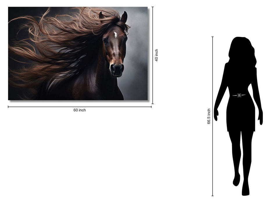 Majestic Mane Storm - 40" x 60" Framed Wall Art