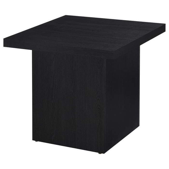 Devar - Square Engineered Laminate End Side Table - Black
