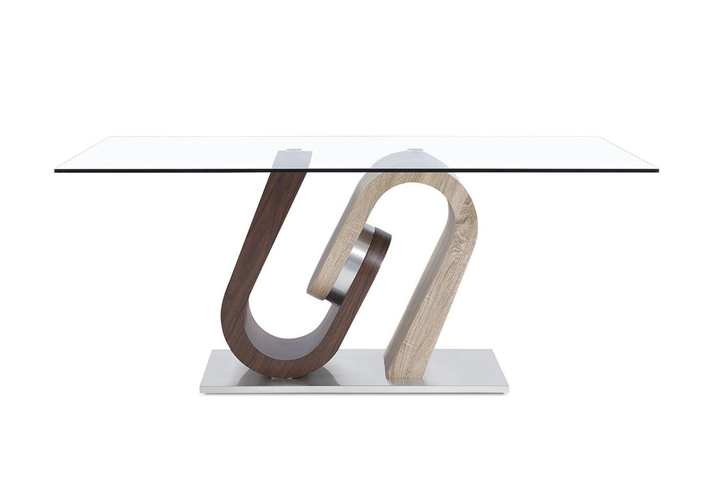 D4126N - 7 Piece Dining Room Set (Dining Table And 6 Dining Chairs) - Light Brown / Oak / Silver