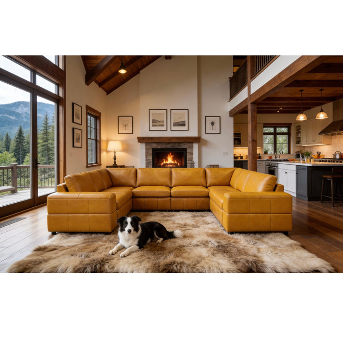Modern Sectional Sofa With Large Square Arms